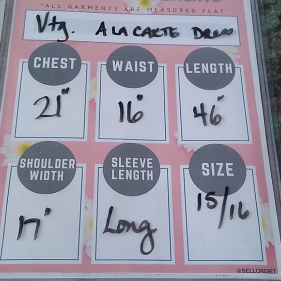 Vintage A La Carte Sea Green Lace Dress, Size 15/16 - Picture 9 of 12